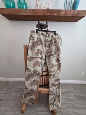 MNML Tan and Brown Desert Camo Raw‎ Hem Cargo Pants